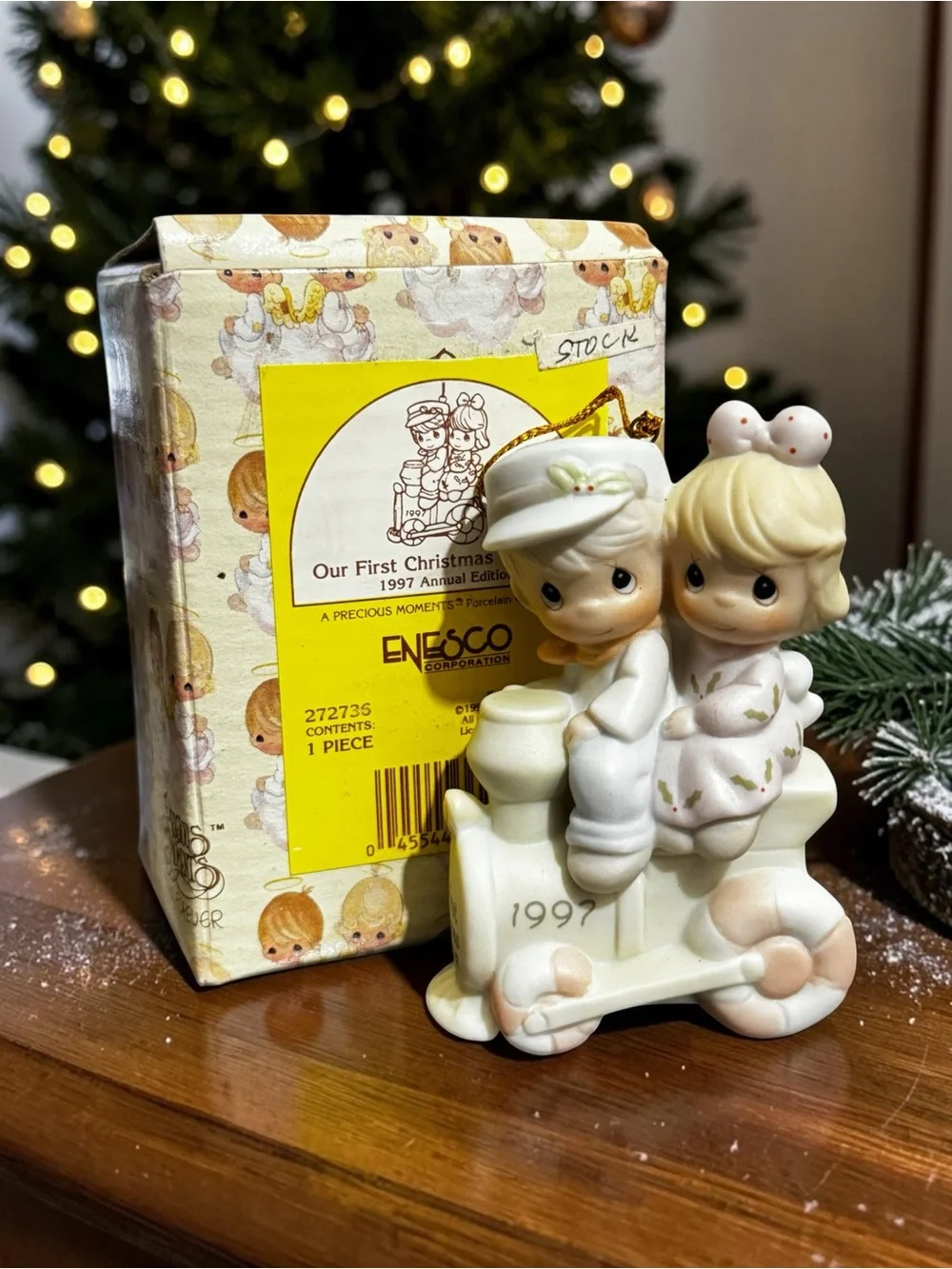 Precious Moments 1997 Our First Christmas Together Train Ornament Enesco 272736
